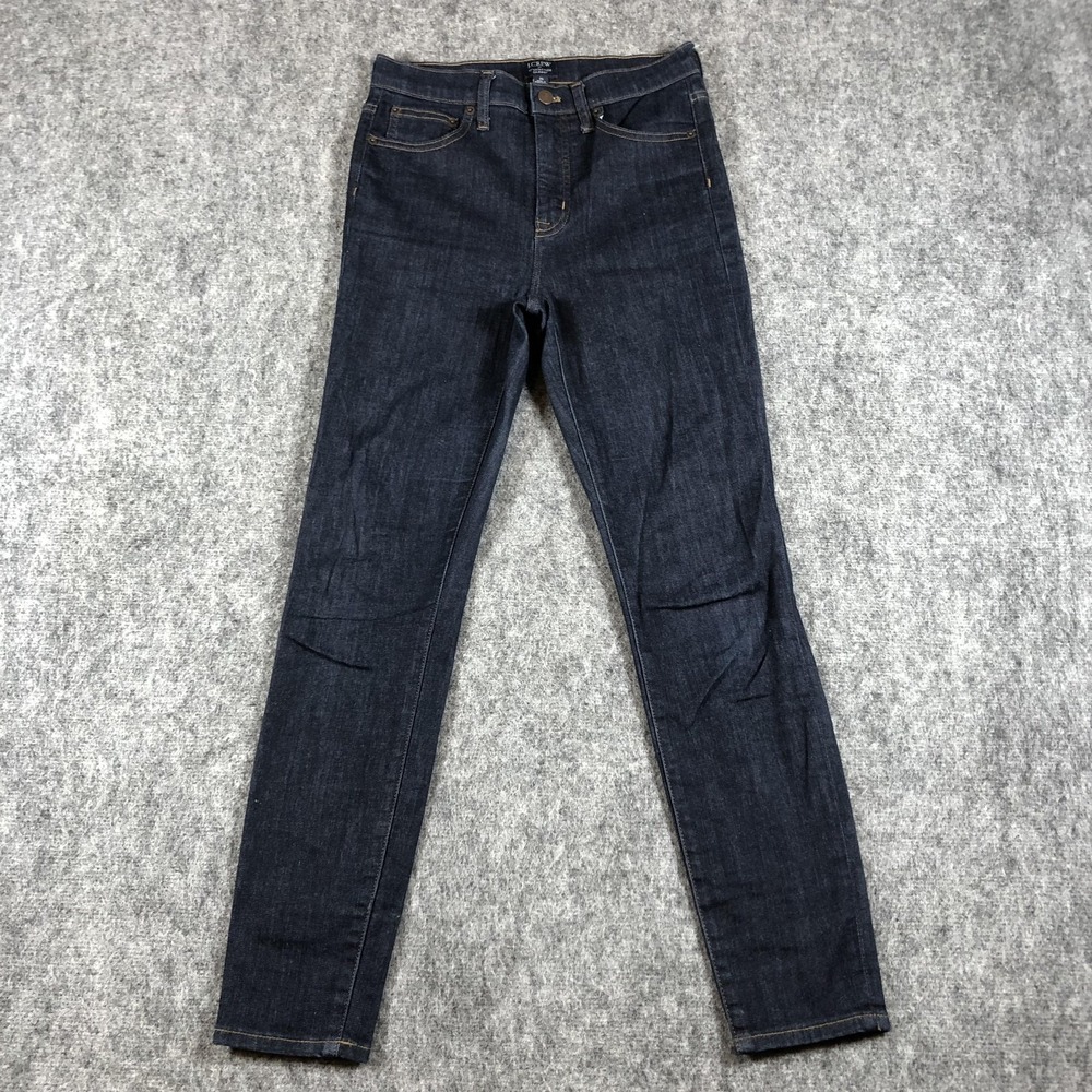 J Crew 10" High-Rise Skinny Jeans Womens 26 Dark‎ Wash Slim Stretch Denim Blue